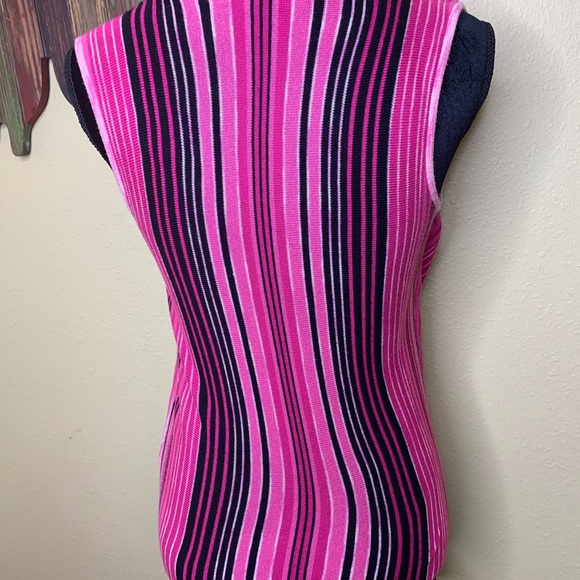 Striped Sleeveless Sweater with Sequin Accents - Picture 6 of 8